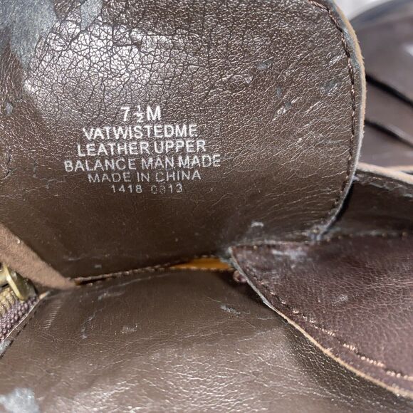 Vintage chunky biker goth Y2K Nine West Leather 7.5 m Buckle 90s moto baddie - Picture 9 of 11